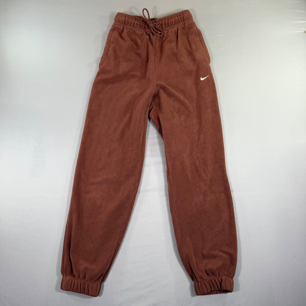 Nike Therma-FIT Fleece Joggers Brown Terracotta Pants Womens XS Athleisure Cozy